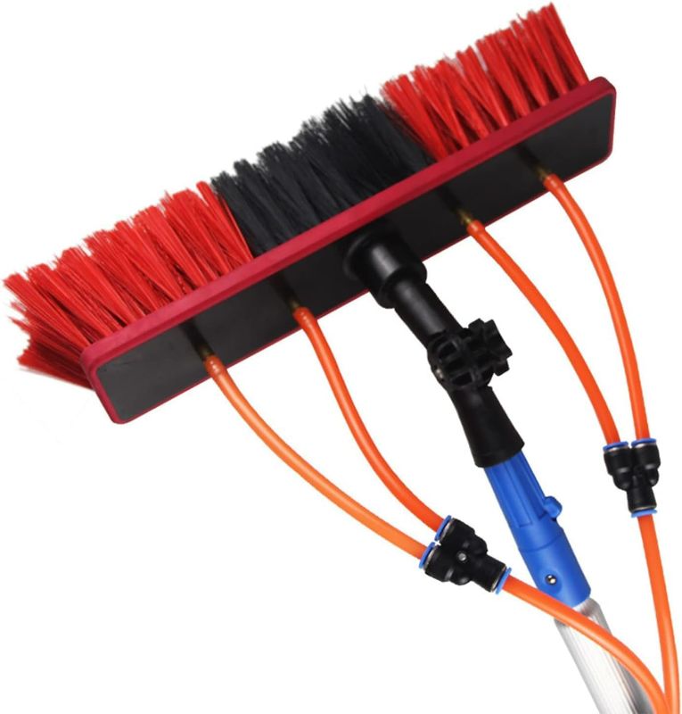 Photo 1 of Solar Panel Cleaning Brush Adjustable Water Fed Pole Cleaning Kit, Solar Panel Cleaning Pole and Outdoor Window Washing Equipment (16.4ft)