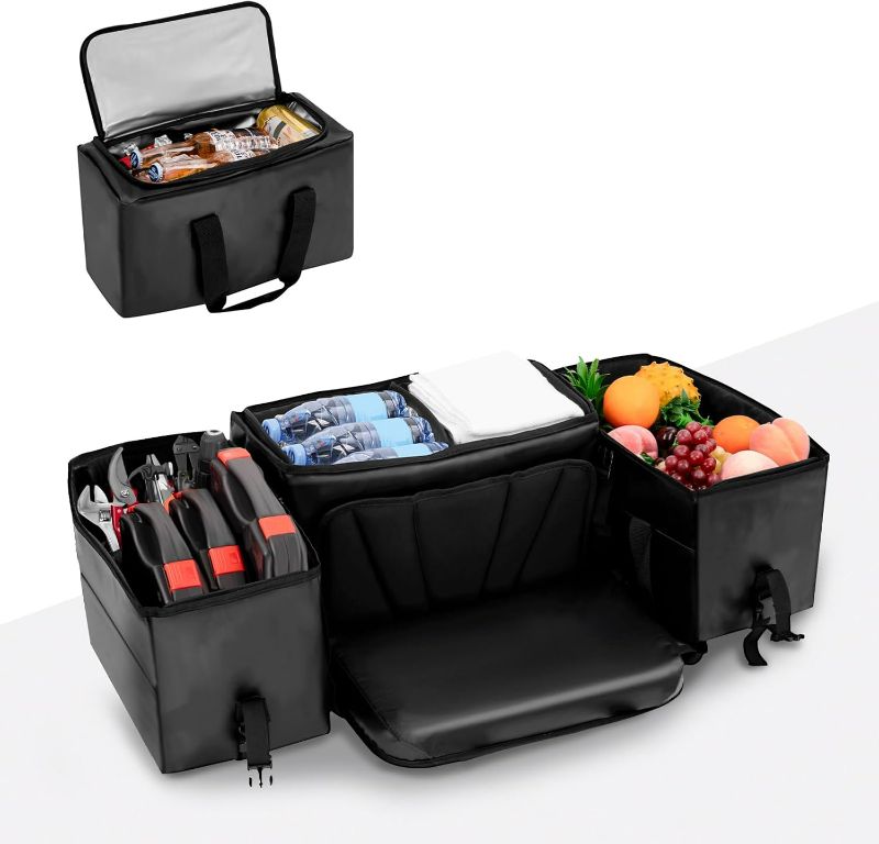 Photo 1 of ATV Rear Storage Bag with Cooler Insulated Bag - 63L Cargo Rear Seat Bags, with Soft Seat Cushion, Waterproof Cover & 13L Cooler Bag -for Polaris, Can-Am, Kawasaki, Arctic Cat, CFMOTO