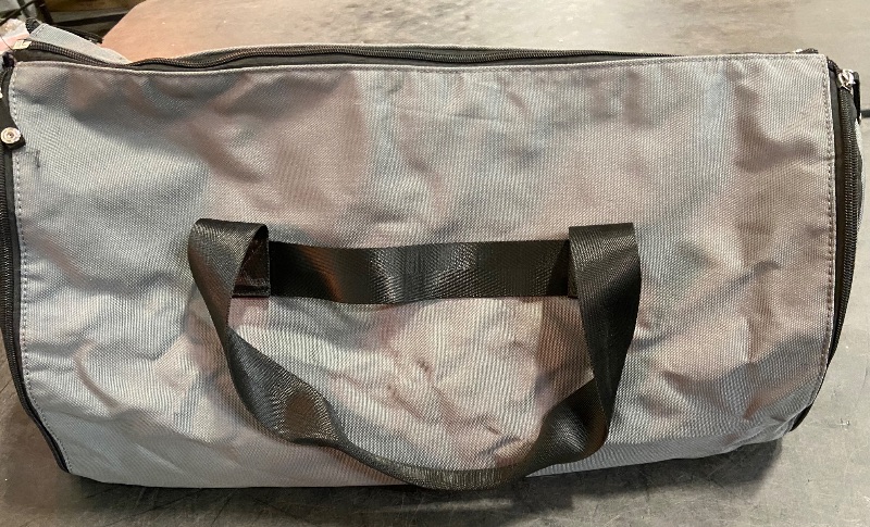 Photo 1 of Plain Grey Duffle Bag with Side Pockets