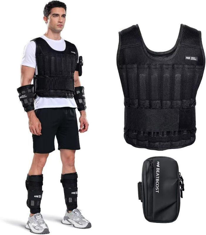 Photo 1 of Weighted Vest for Men Women 22lb | 44lb Adjustable Weighted Vest with 32/64 Steel Plates Weights for Walking Strength Training Running Workout