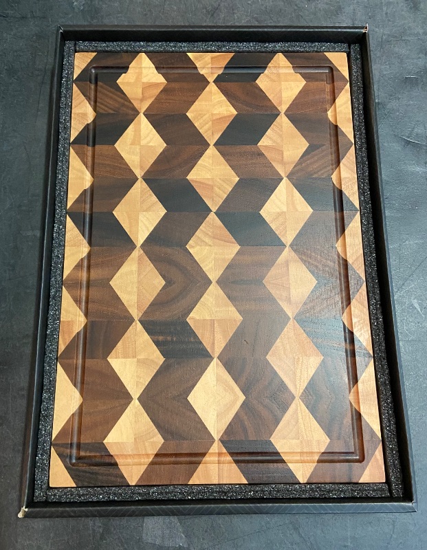 Photo 3 of 3D Handmade Cutting Boards 15"x11"x1"- Walnut Rubber End Grain Wood Cutting Boards-Charcuterie Boards/Cheese Board-Wooden Chopping Board -Kitchen Gadgets