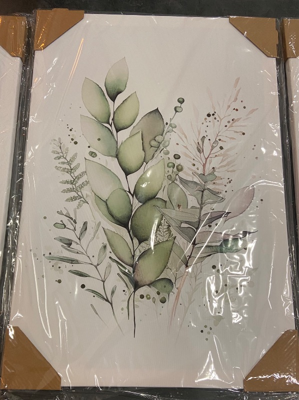 Photo 3 of Framed Bathroom Wall Art Set of 3 for Rustic Botanical Prints,Watercolor Botanical Wall Art,Sage Green Painting Eucalyptus Leaf Art Pictures,Modern Boho Floral Wall Decor for Room Living Room Bedroom Decorations,12x16inch 