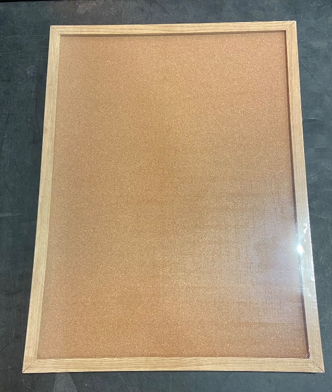 Photo 2 of Cork Board Bulletin Board,23x17 Cork Board for Office with Pin Oak Wood Boards,Message Board or Vision Board Decoration.Board Wood 1Pack