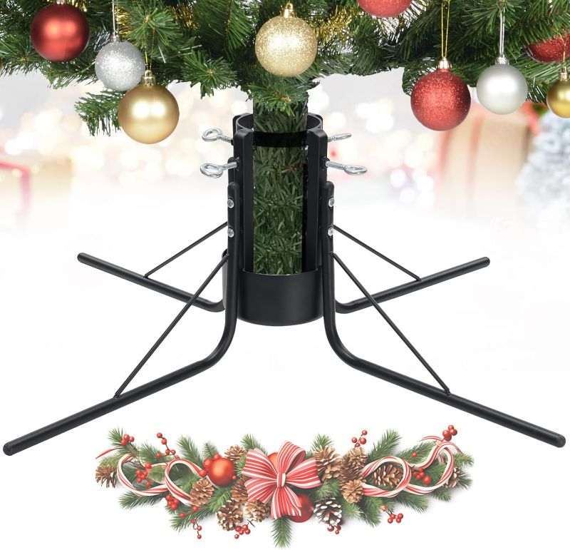 Photo 1 of Metal Christmas Tree Stand for Real Trees, Heavy Duty Christmas Tree Holder for 1.6 to 4.3 inch Trunck, Adjustable Christmas Tree Bottom Base with Water Reservoirs