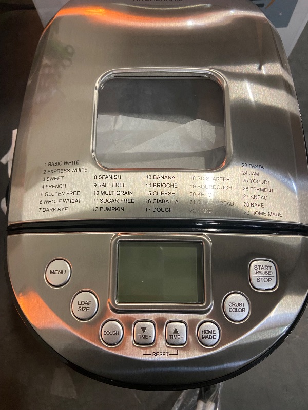 Photo 4 of KITCHENARM 29-in-1 SMART Bread Machine with Gluten Free Setting 2LB 1.5LB 1LB Bread Maker Machine with Homemade Cycle - Stainless Steel Breadmaker with Recipes Whole Wheat Bread Making Machine