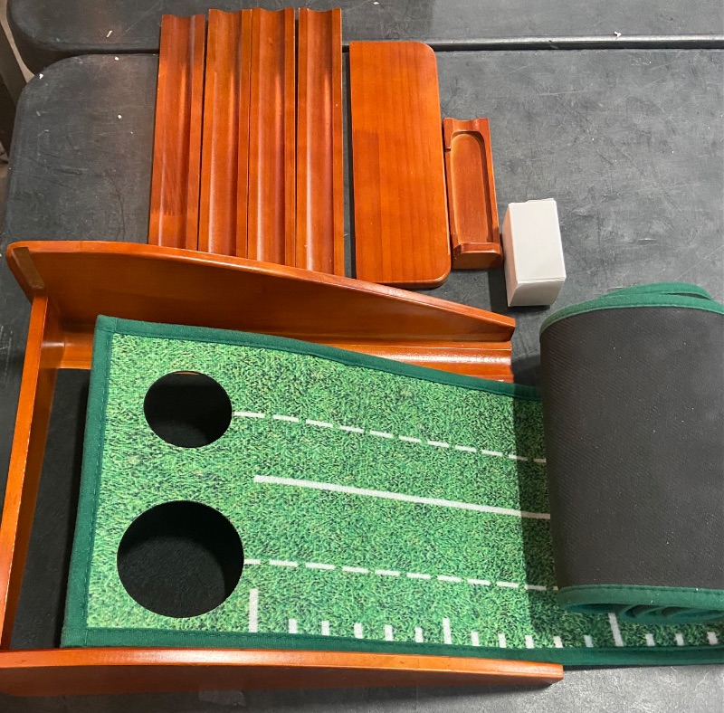 Photo 1 of Putting Green Indoor,Wrinkle-Free Golf Mat with Auto Ball Return - Durable Solid Wood Base, Luxurious Velvet Surface - Ideal for Home or Office