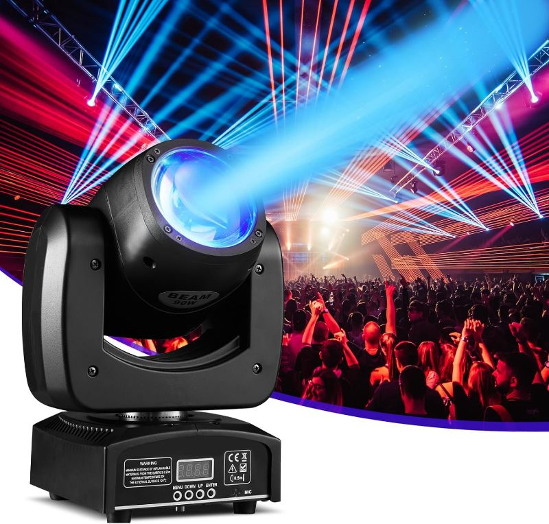 Photo 1 of Moving Head Light 90W LED Beam Stage Light RGBW 4-in-1 DJ Lights Moving Head Spot Sound Activated DMX for Wedding Live Show Christmas Party