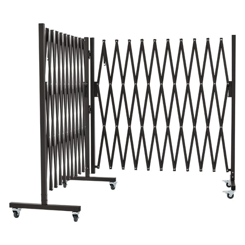 Photo 1 of Metal Expandable Barricade, 0-180 Degree Rotating, Portable Safety Barrier with Casters, Mobile Folding Scissor Gate, 23.6 Feet, Aluminum Retractable Fence, Indoors Outdoors