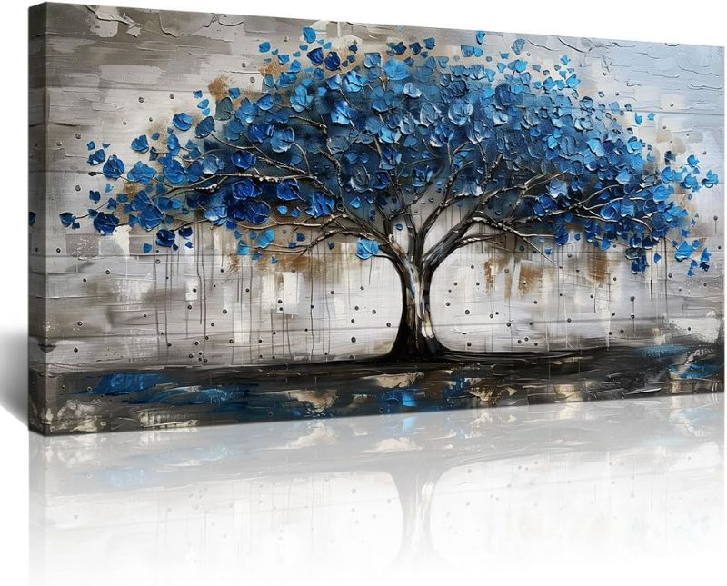 Photo 1 of Lapremoly Framed Wall Decor For Living Room Wall Art For Office Bedroom Decor Tree Panoramic Landscape Wall Paintings Canvas Prints Textured Abstract Pictures Artwork Modern Home Decorations