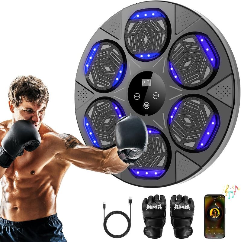 Photo 1 of **Missing Charger and Gloves**Music Boxing Machine, Smart Bluetooth Boxing Machine with Boxing Gloves, Boxing Wall Mount Machine for Adults Kids,Boxing Target Workout Punching Equipment for Home