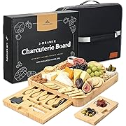 Photo 1 of LAH Kitchen Large Charcuterie Board Gift Set: Insulated Travel Bag -Charcuterie Trays - Bamboo Cheese Board for Wedding Gifts - Holiday Gift for Woman -House Warming Gift Cheese Set 13” x 15 x 2”
