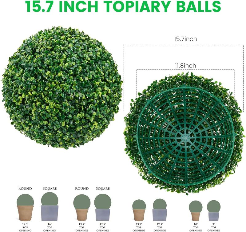 Photo 1 of 2 pcs Artificial Plant Topiary Balls