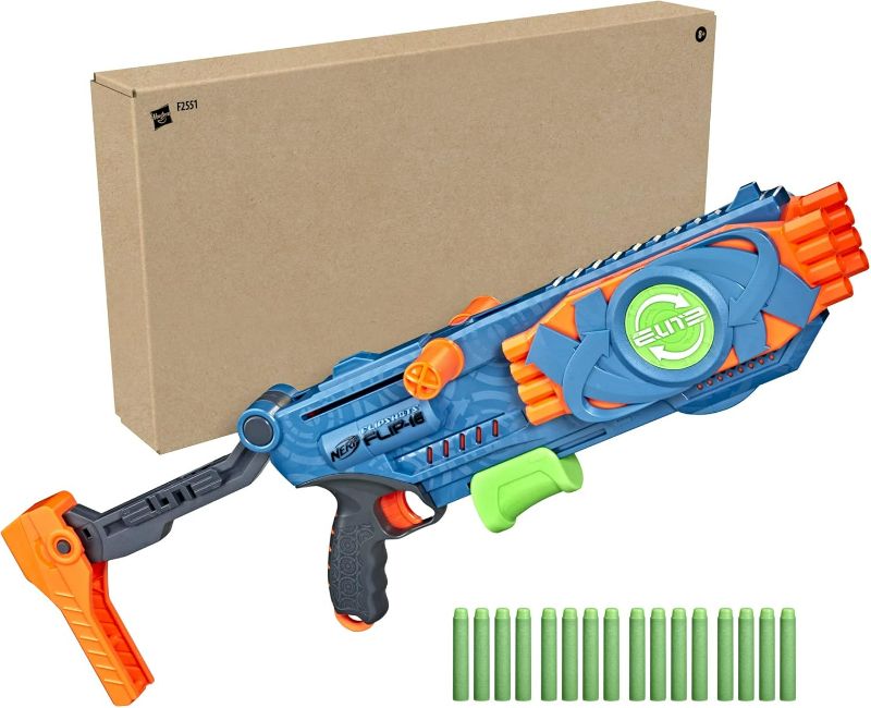 Photo 1 of **Missing Some Bullets**Nerf Elite 2.0 Flipshots Flip-16 Blaster with 16 Dart Barrels That Flip to Double Your Firepower, 16-Dart Capacity, 16 Elite Darts