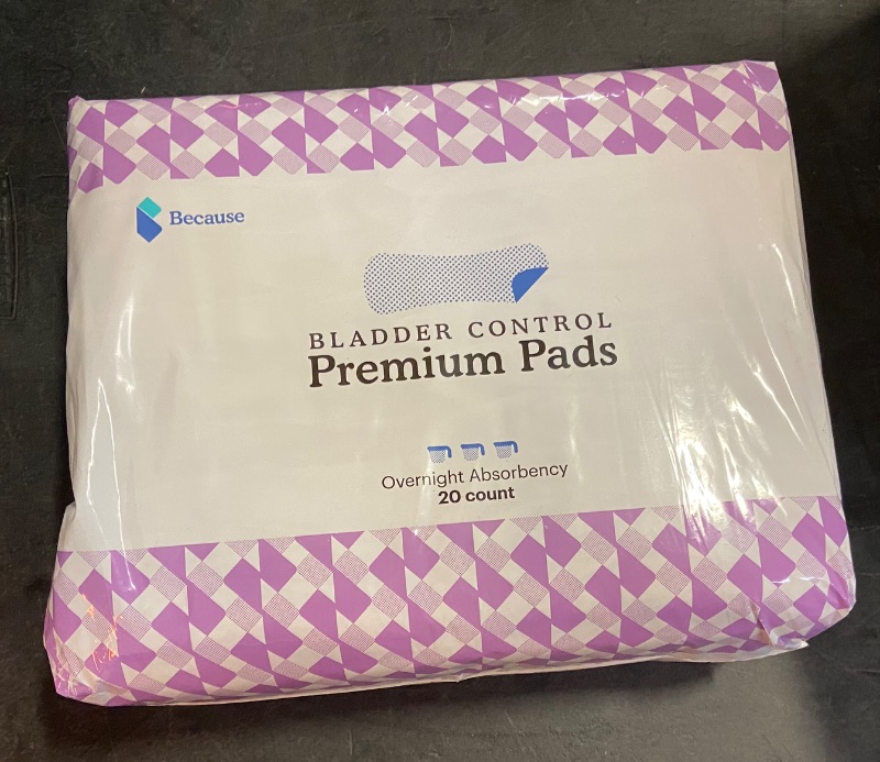 Photo 2 of Because Incontinence Pads for Women - Extra Heavy Absorbency, Overnight Postpartum Incontinence Liners, 12hr Nighttmie Leak-Free Protection, 20 Count