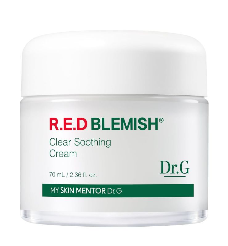 Photo 1 of Dr.G Red Blemish Clear Soothing Cream, 70ml - Moisturizing Recovery Cream for Sensitive Acne-Prone Skin; Cica Soothing Moisturizer, Korean Skin Care, Korean Skincare, Kbeauty, K Beauty, Korean Beauty