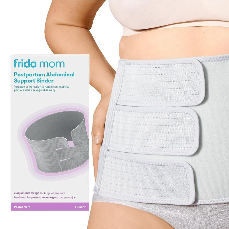 Photo 1 of Frida Mom Belly Binder Postpartum Recovery, for Natural Delivery & C-Section Recovery, 9" High Adjustable Compression Wrap