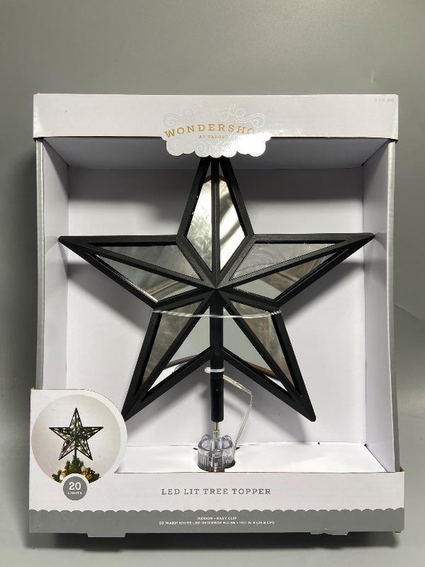 Photo 1 of wonder shop at target LED lit black mirror tree topper 20 lights