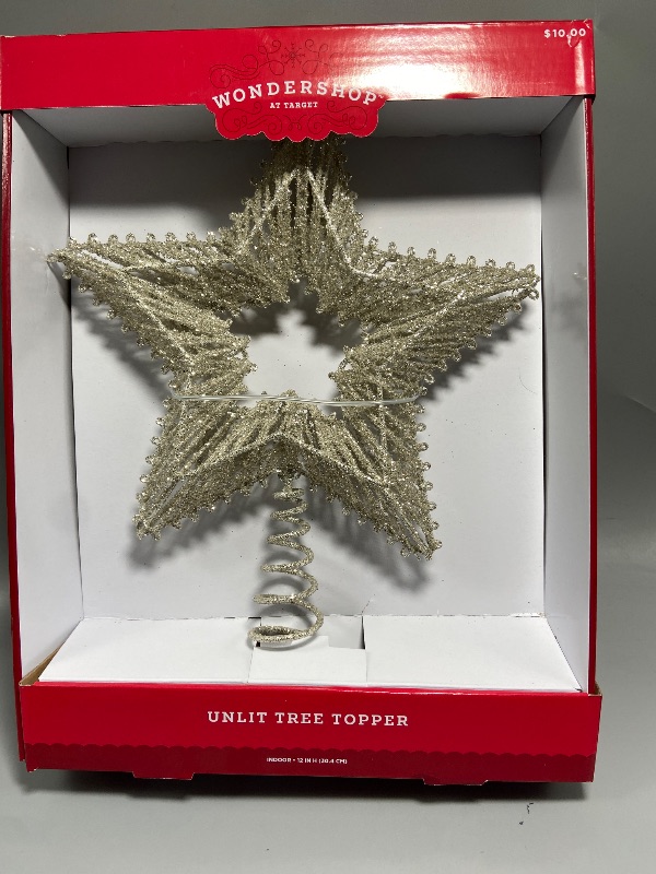 Photo 2 of 12" Metal Star with Glittered String Christmas Tree Topper Silver - Wondershop