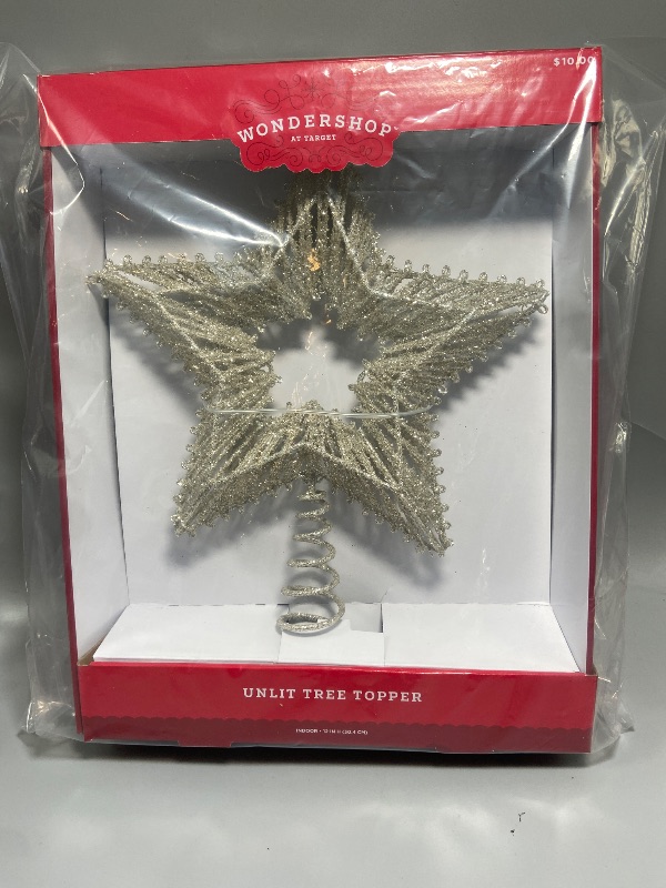 Photo 3 of 12" Metal Star with Glittered String Christmas Tree Topper Silver - Wondershop