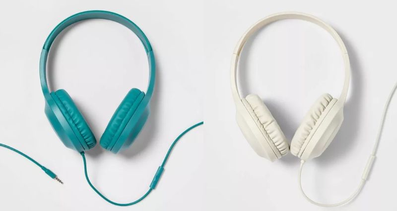 Photo 1 of 2 Set Wired On-Ear Headphones - heyday™ Blue & White 