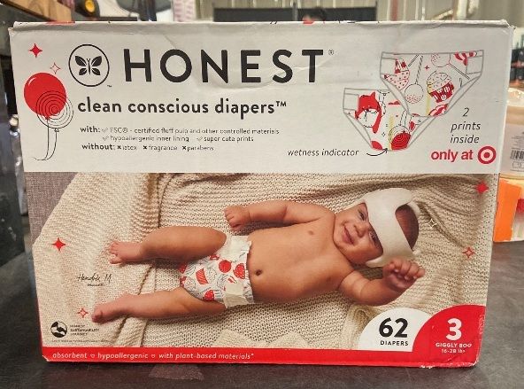Photo 1 of The Honest Company Clean Conscious Disposable Diapers In-RED-Ibly Delicious & So Fetch