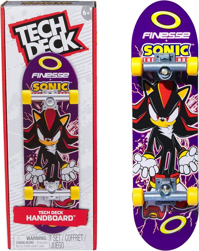 Photo 1 of TECH DECK, Finesse X Sonic The Hedgehog Handboard; Authentic Mini Skateboards, Kids Toys for Boys & Girls, Ages 6 and up (Hands Use Only)