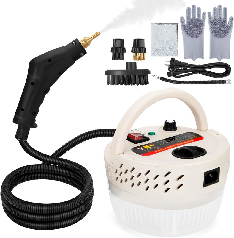 Photo 1 of Steam cleaner,2500W High Pressure Steam Cleaner,Steam Cleaner for Home for cleaning Car, Bathroom, Shower, Upholstery, Grout, Window, Grime, Grease (White)