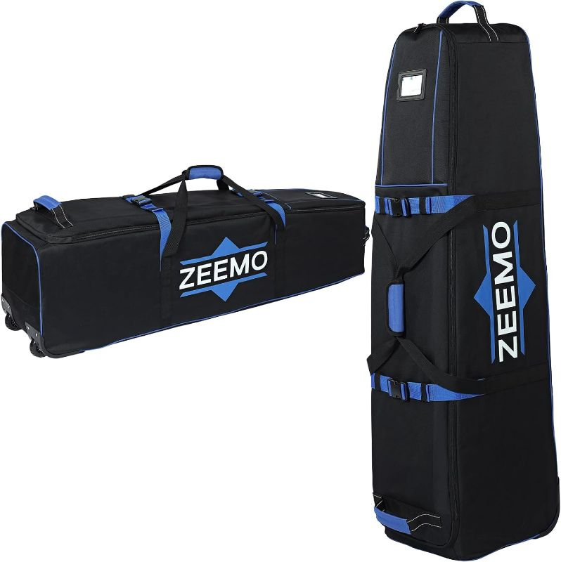 Photo 1 of ZEEMO Golf Travel Bag, Full-Open Protective&Wheeled Airline-Approved Case for Clubs, Cart&StandBag, Soft-Sided Waterproof Cover Made of Heavy Duty Oxford