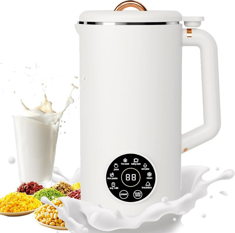 Photo 1 of Nut Milk Maker Machine, 34oz(1000ml) Multi Functional Homemade Almond, Oat, Coconut, Soy, Plant Based Milks and Non Dairy Beverages, Automatic Soy Milk Maker with 12H Pre Set/Auto Clean/Keep Warm/Boil