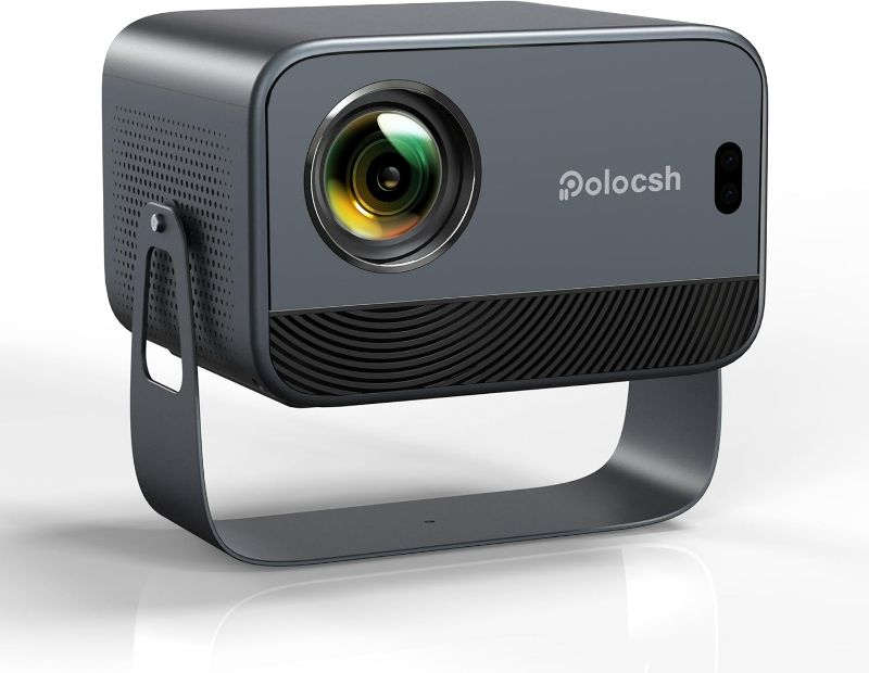 Photo 1 of 360°Adjustable Stand & Electric Focus Polocsh 4K Projector with WiFi and Bluetooth, 600 ANSI & Auto Keystone Portable Projector, Native 1080P Outdoor Movie Projector for Phone TV Stick HDMI USB