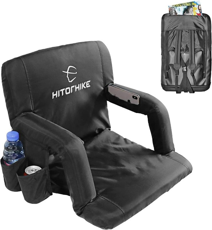 Photo 1 of HITORHIKE Stadium Seat for Bleachers or Benches Portable Reclining Stadium Seat Chair with Padded Cushion Chair Back and Armrest Support