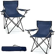 Photo 1 of 2 Pcs Camping Chairs - Lightweight and Supportive Chairs for Teens and Lightweight Individuals - Compact, Durable, and Portable - Ideal for Camping, Hiking, Beach, and Picnics - Carry Bag