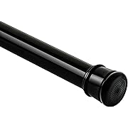 Photo 1 of Shower Curtain Rod 28-48 Inch, 1"Diameter Spring Small Adjustable Tension Curtain Rods for Bathroom Windows Closet No Drilling No Rust, Black