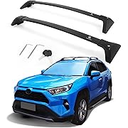 Photo 1 of Autekcomma Roof Rack Cross Bars for Toyota RAV4 2019-2025 (Not Fit 2024 LE/Adventure/TRD Off-Road/Hybrid Woodland Edition). Anti-Theft Lock Mechanism Black Matte Aluminum Anti-Corrosion Crossbars