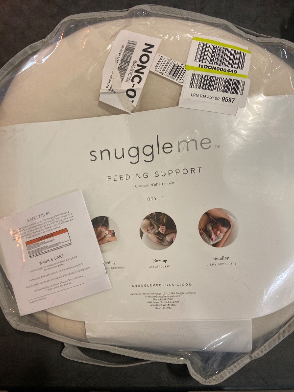 Photo 2 of snuggle me Organic Nursing Pillow - Bottle & Breastfeeding Pillow with Organic Cotton Cover & Fiberfill, Machine Washable, Newborn Essentials Must Haves (Natural)
