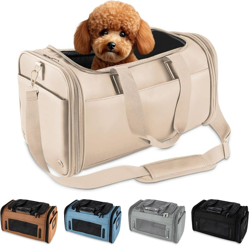 Photo 1 of TSA Airline Approved PU Leather Luxury Pet Carrier - Size XS/S - for Small Dogs and Cats
