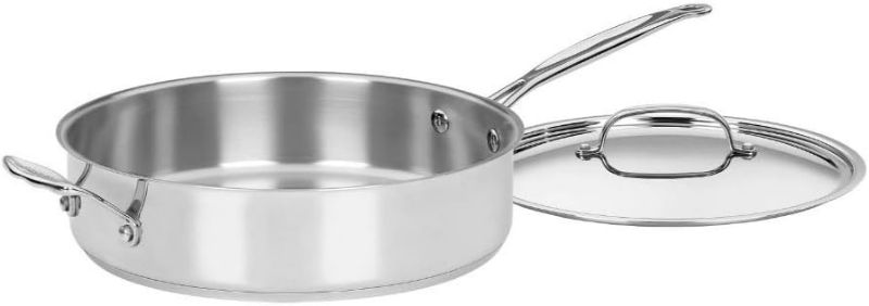 Photo 1 of Cuisinart Stainless Steel, 5.5 Quart Sauté Pan w/ Cover, Helper Handle, Chef's Classic, 733-30H
