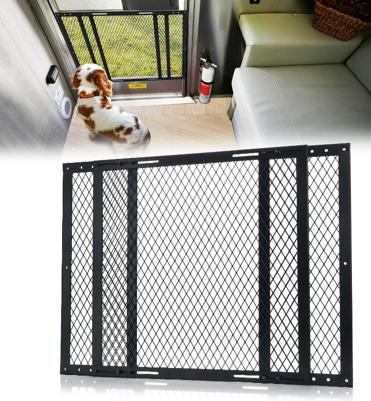 Photo 1 of RV Screen Door Protector Adjusts from 22"- 31.5", Heavy Duty RV Entry Screen Door Grille - Black
