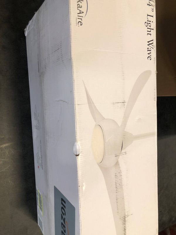 Photo 3 of Minka-Aire F845-WH Light Wave 44" Low Profile Ceiling Fan with LED Light in White Finish with Remote Control and Included 3.5" Downrod
