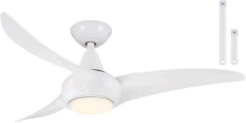 Photo 1 of Minka-Aire F845-WH Light Wave 44" Low Profile Ceiling Fan with LED Light in White Finish with Remote Control and Included 3.5" Downrod
