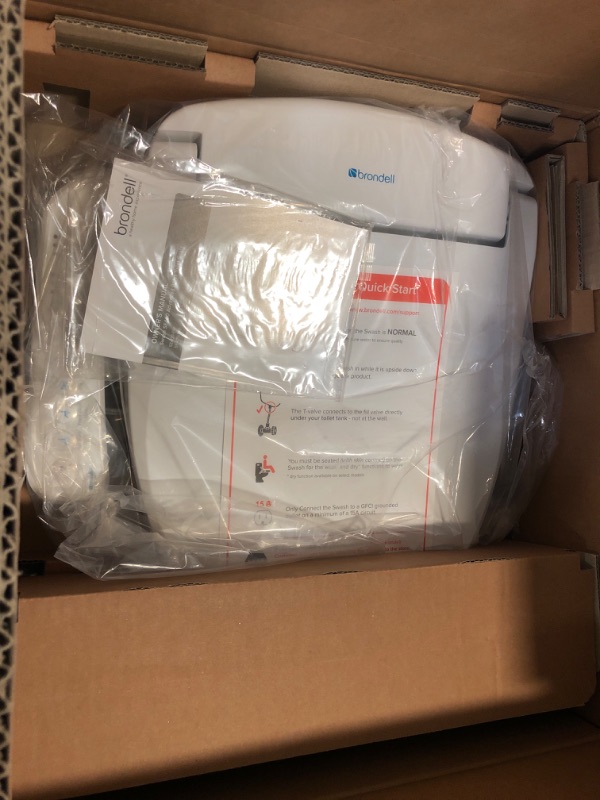 Photo 1 of Brondell SE400-RW Swash SE400 Electric Bidet Toilet Heated Seat, Oscillating Stainless Steel Nozzle, Warm Air Dryer, Night Light, Gentle Close Lid, White Side Arm Control, Round
