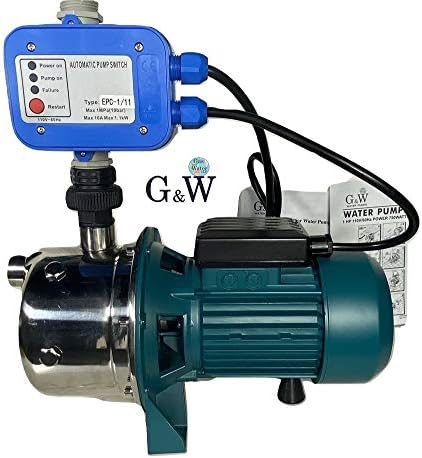 Photo 1 of Shallow Well Jet and Booster Pump with Smart Controller Home Pressure 1 HP 110 V G&W Tankless No Need for Pressure Tank Max.Flow:13GPM Max.Height:137ft.
