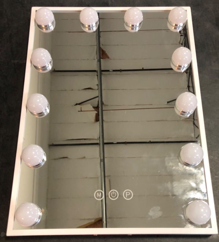 Photo 1 of FENCHILIN Lighted Makeup Mirror Hollywood Mirror Vanity Makeup Mirror with Light Smart Touch Control 3Colors Dimmable Light Detachable 10X Magnification 360°Rotation(White)