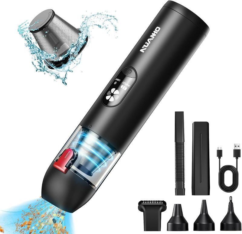 Photo 1 of Cordless Car Vacuum, High Power 15000Pa Handheld Vacuum Cleaner, Portable Cordless with USB C Fast Charging, Lightweight Hand Held Small Vacuum for Home, Car, Office, Keyboard(Matte Black)