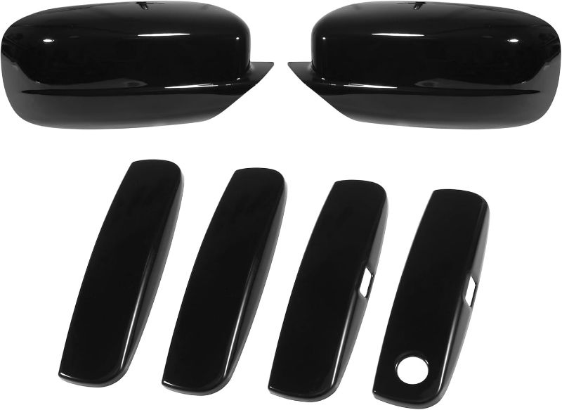 Photo 2 of X AUTOHAUX Automotive Exterior Door Handle Covers Rearview Mirror Cover Compatible for Dodge Charger 2011-2021 Door Handle Protector with Side Mirror Cap
