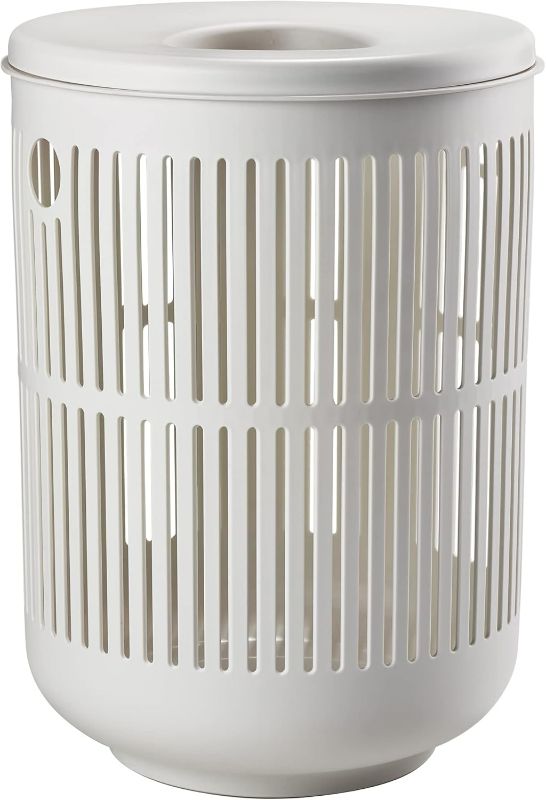 Photo 1 of Zone Denmark Laundry Basket - Elevate Your Laundry Routine with Style and Functionality, Soft Grey 16.14x16.14x21.65 inches
