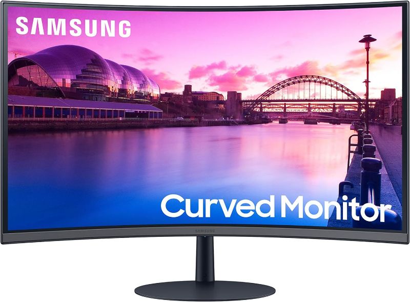 Photo 1 of SAMSUNG 27-Inch S39C Series FHD Curved Gaming Monitor, 75Hz, AMD FreeSync, Game Mode, Advanced Eye Comfort, Frameless Display, Built in Speakers, Slim Metal Stand, LS27C392EANXGO, 2023, Black