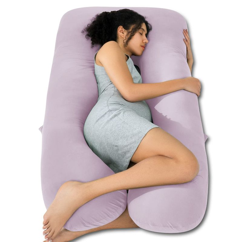 Photo 1 of QUEEN ROSE Cooling Pregnancy Pillows, U Shaped Full Body Maternity Pillow for Pregnant Support, Rayon Derived from Bamboo, Buttery Soft, Super Breathable for Hot Sleeper, Purple