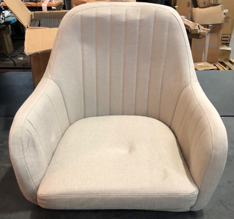 Photo 1 of Set of 2 Leisure Chairs with Rubber Wood Legs-Beige