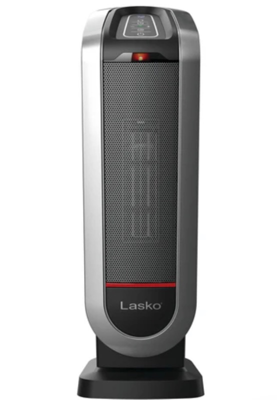 Photo 1 of Lasko 1500W Oscillating Ceramic Tower Space Heater With Timer and Remote, Black